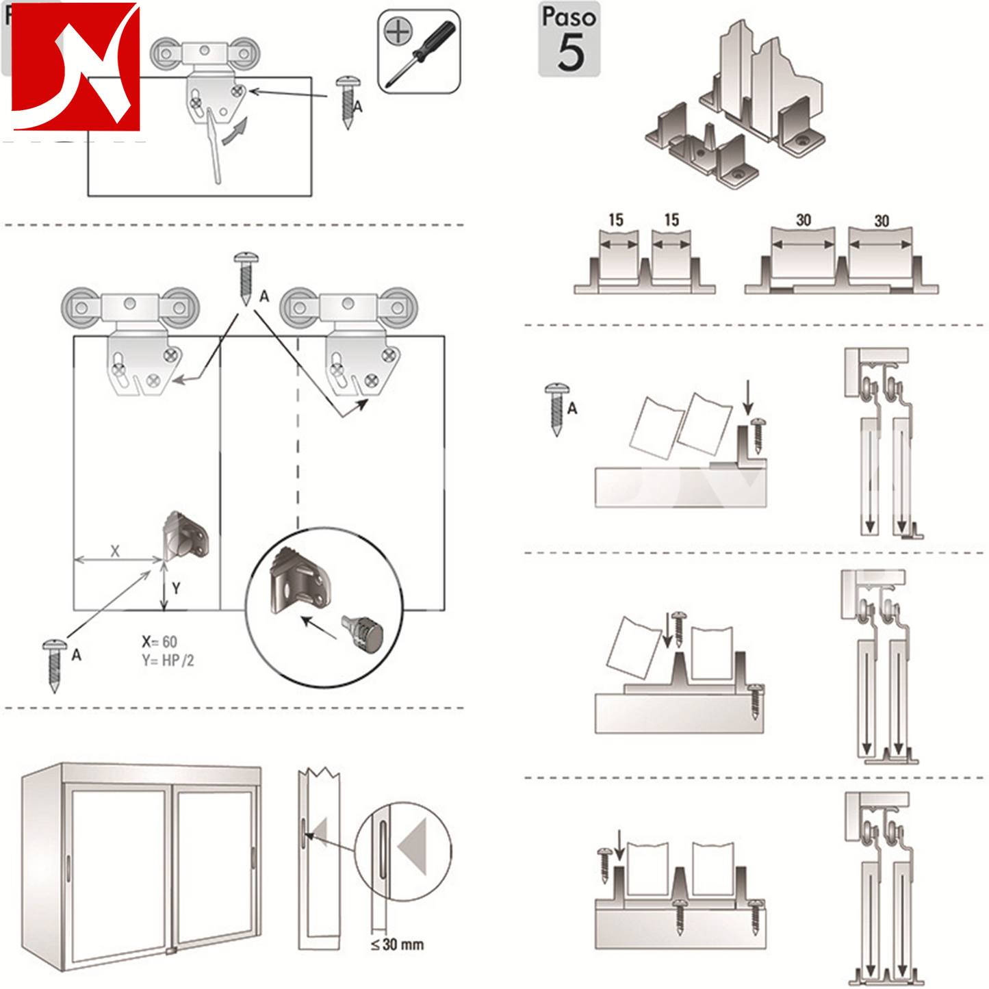 Tandem Sliding Door Roller Single