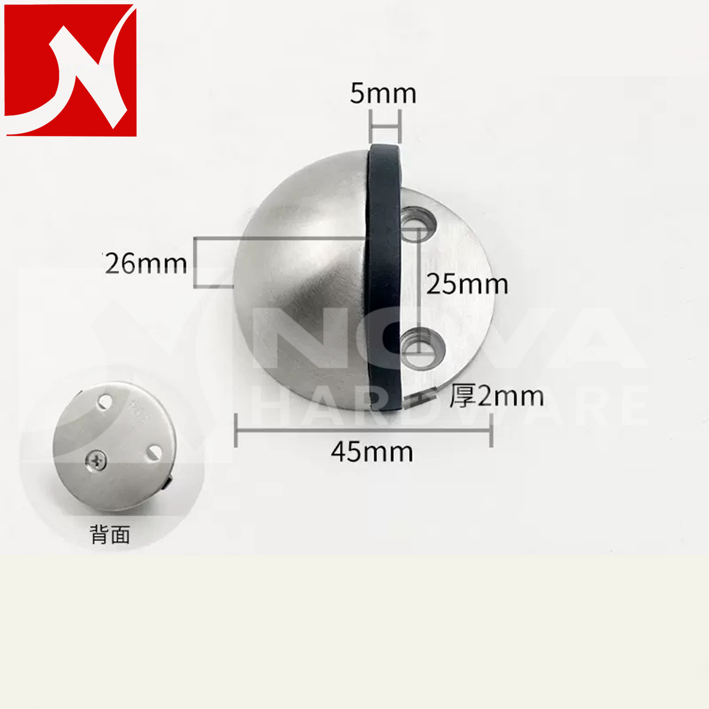 Cut Door Stopper Stainless Steel