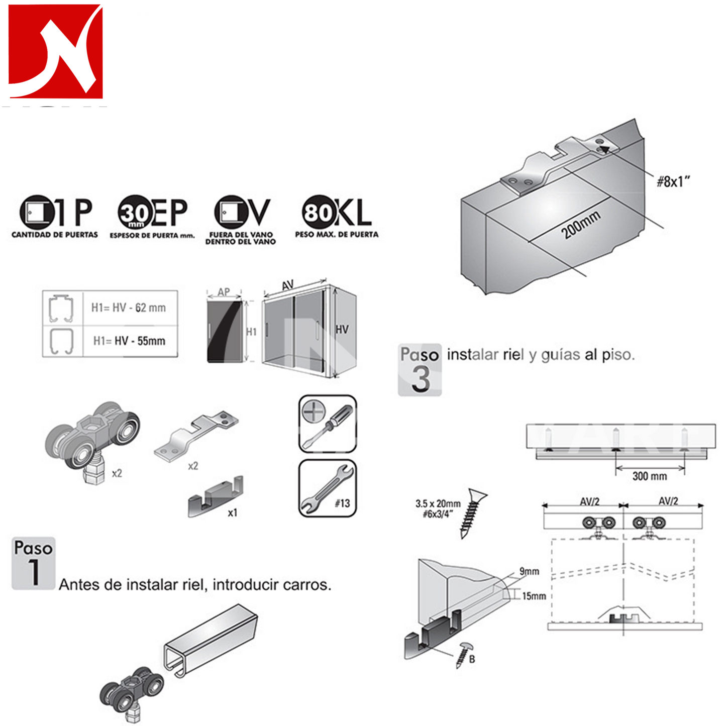 Sliding Door Roller Set JL180