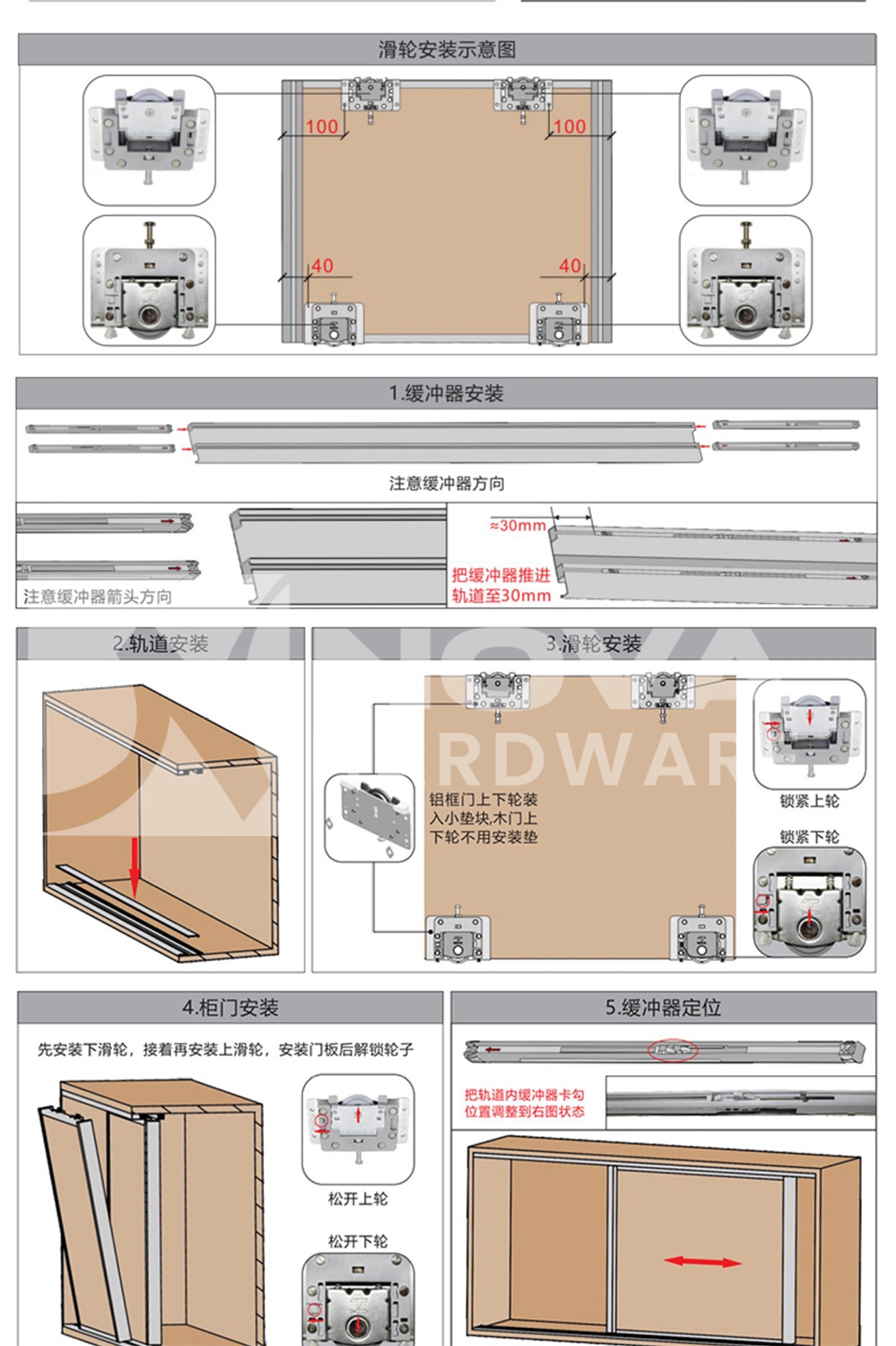 Soft Close Wardrobe Door Fitting ESH-116
