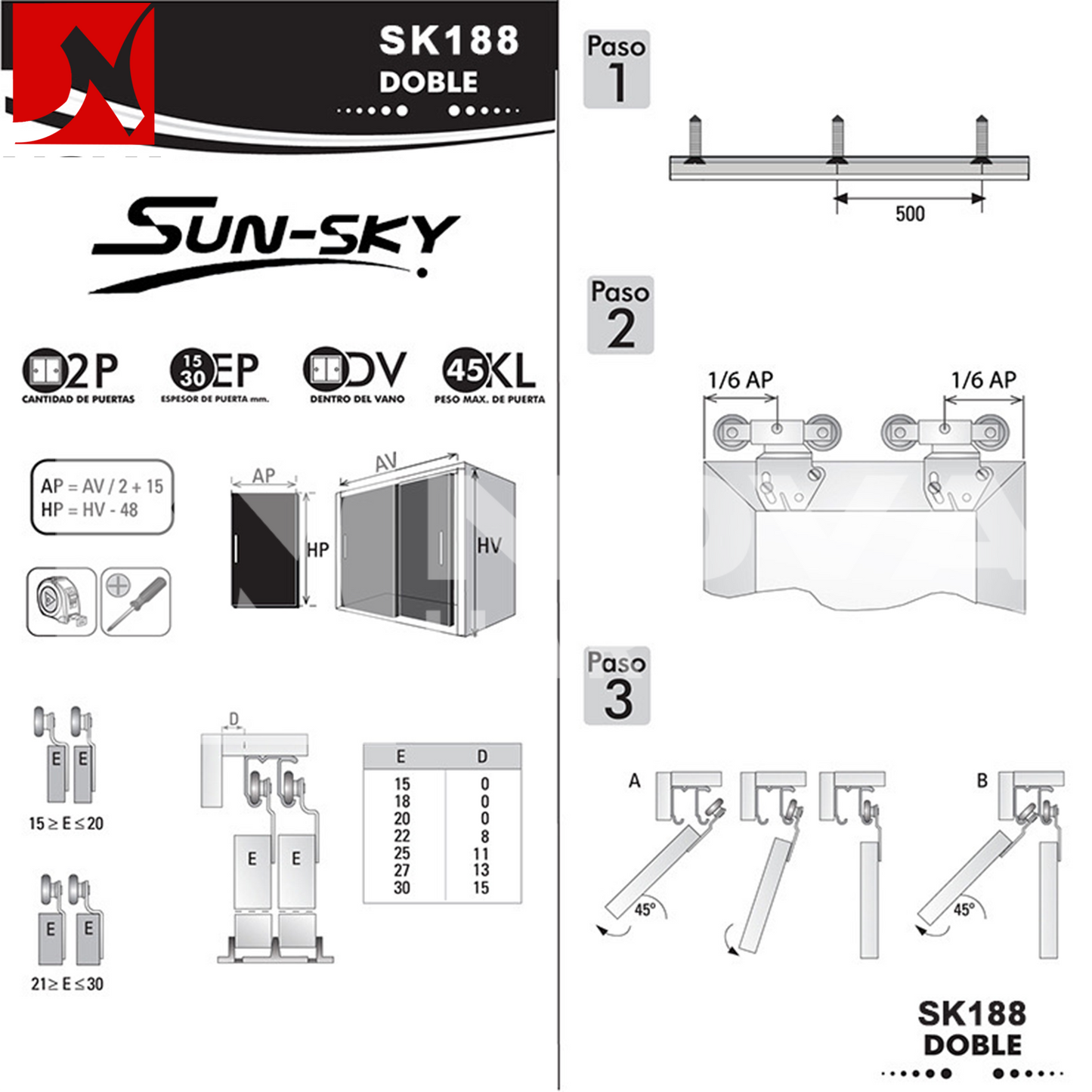 Tandem Sliding Door Roller Single