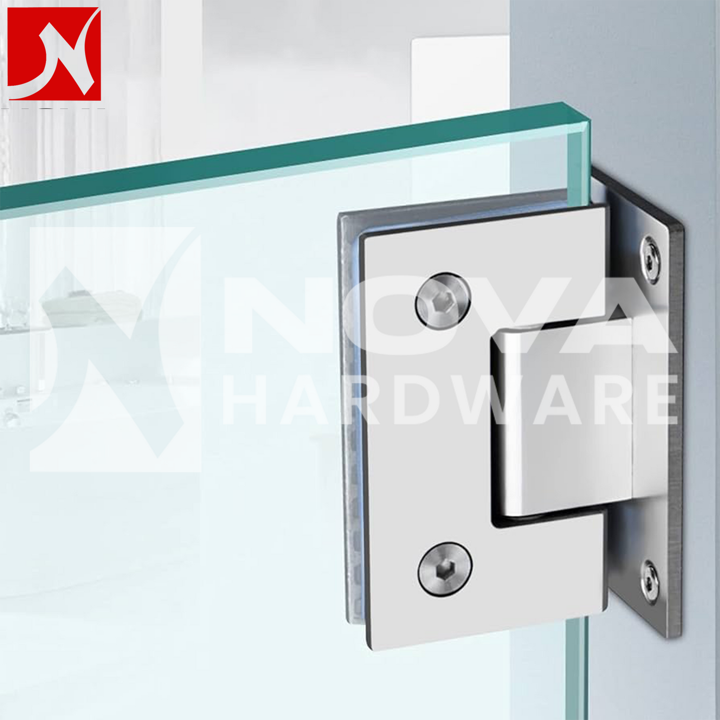 Wall to Glass Hinge 180 degree Stainless Steel